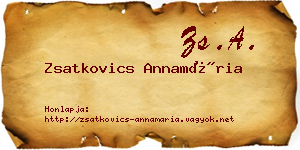Zsatkovics Annamária névjegykártya