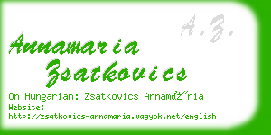 annamaria zsatkovics business card